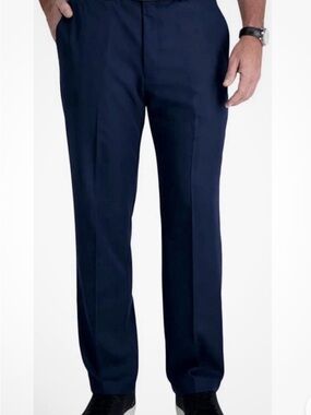 Haggar Men's 34W 30L Navy COOL 18 PRO CLASSIC FIT FRONT STRETCH GOLF PANTS NEW